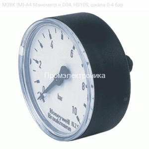 M38K (М)-A4 Манометр к D04, HS10S, шкала 0-4 бар