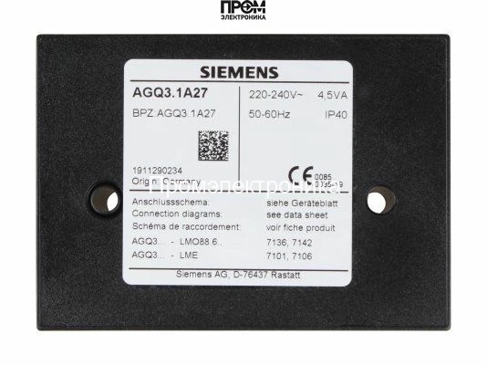 Усилитель сигнала пламени Siemens AGQ3.1A27
