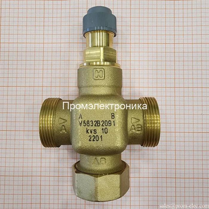 Honeywell (Resideo) V5832B2091 2-х ходовой линейный клапан, PN16, DN25, Н/Р G11/2, Kvs 10, 6.5мм, 130 °C